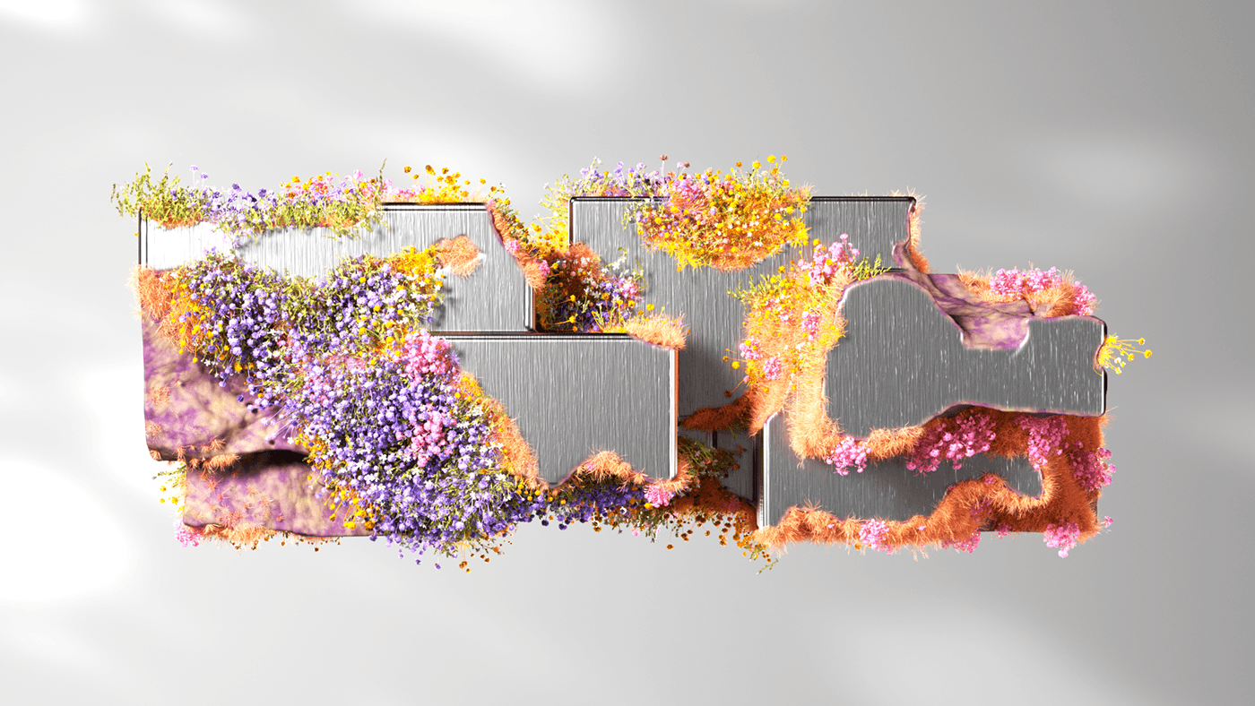 metal 3D Render sculpture Nature houdini simulation abstract Procedural biological