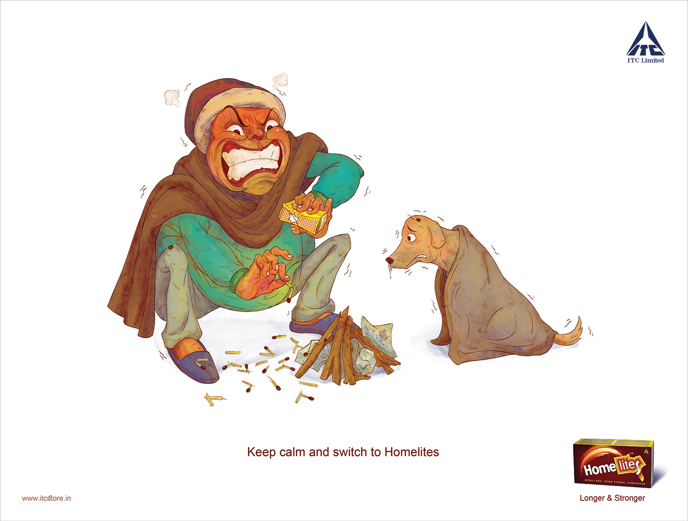 ILLUSTRATION  Character design  campaign Matchbox Advertising  funny illustration homelites ITC Itc india