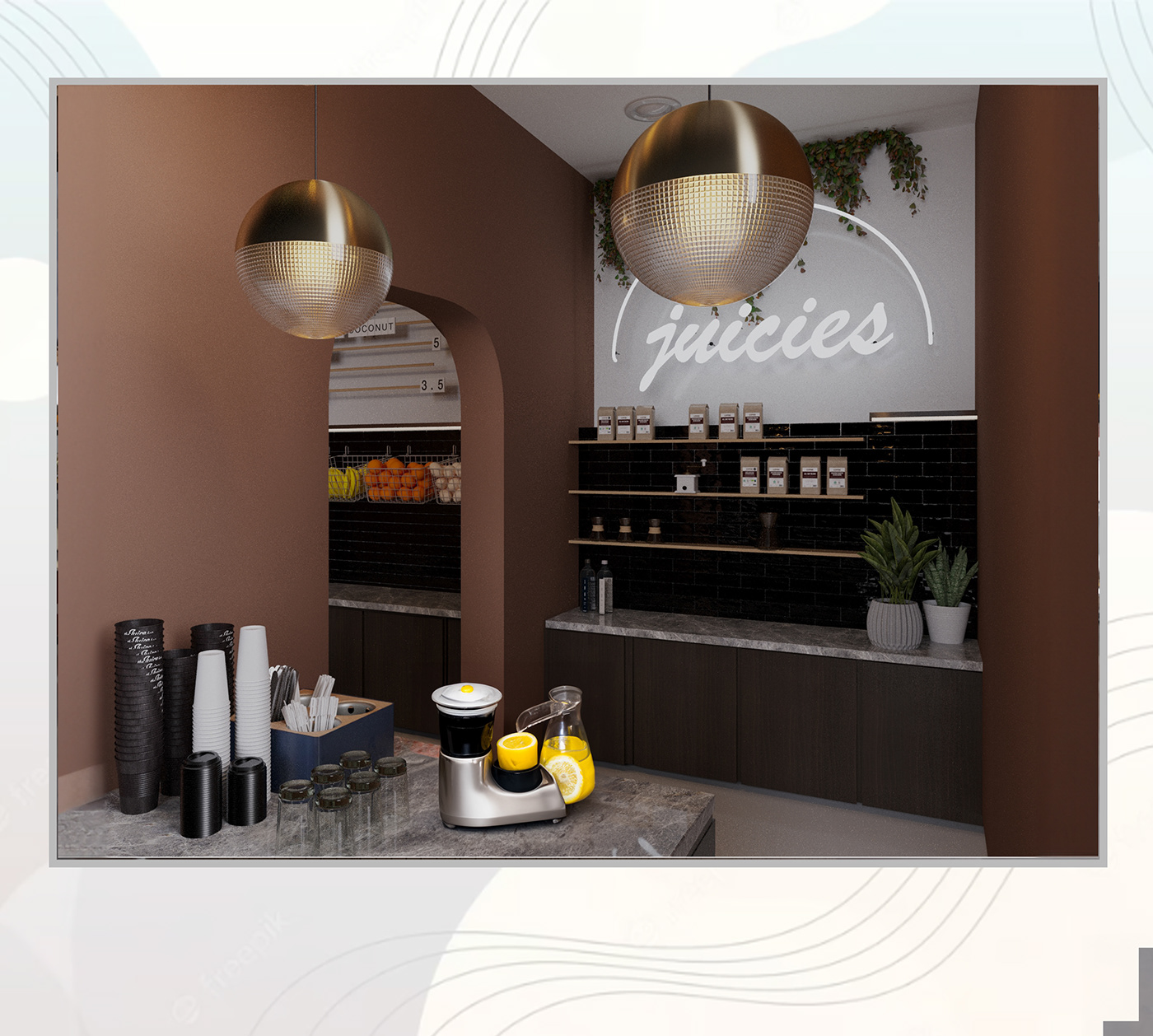restaurant brand identity interior design  visualization Render architecture corona CGI