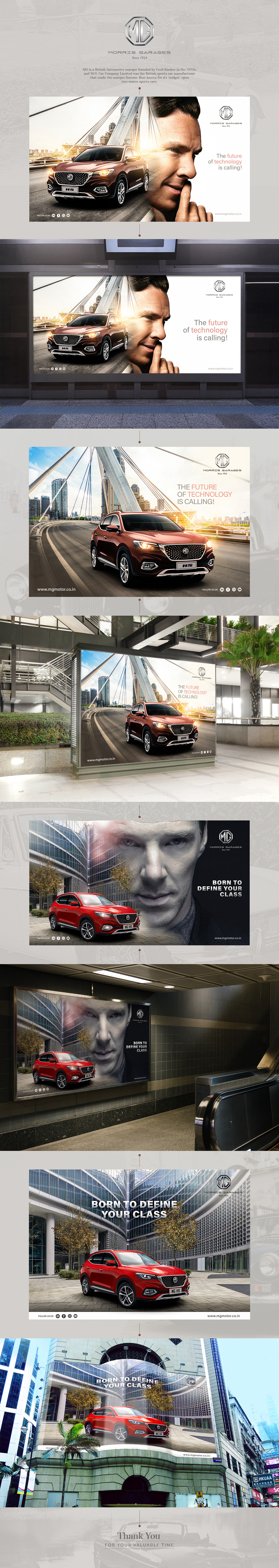 Advertising  car commercial design India manipulation media morris garages showcar