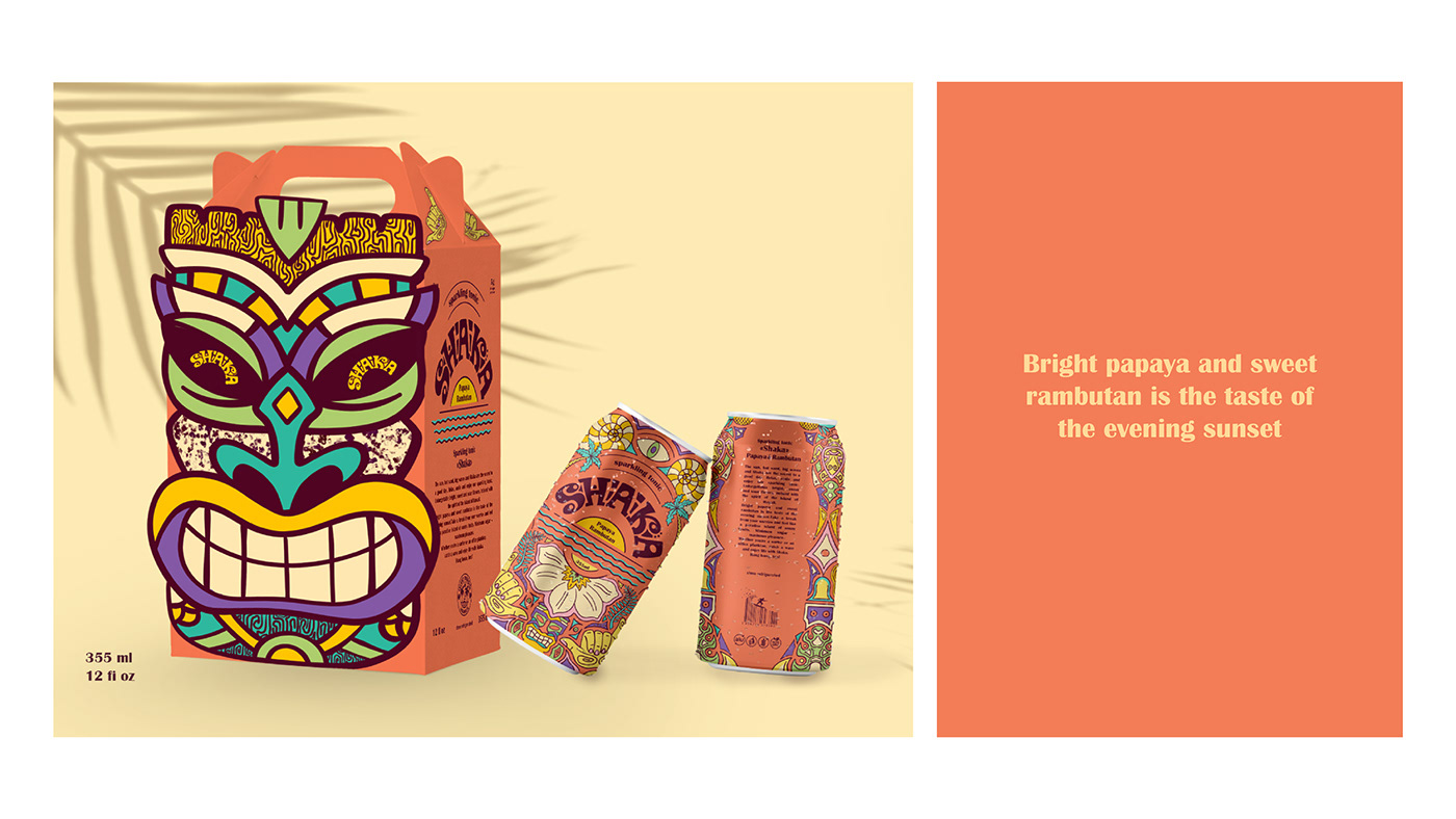 drink ILLUSTRATION  Logo Design Packaging soda design Ethno HAWAII pattern summer брендинг