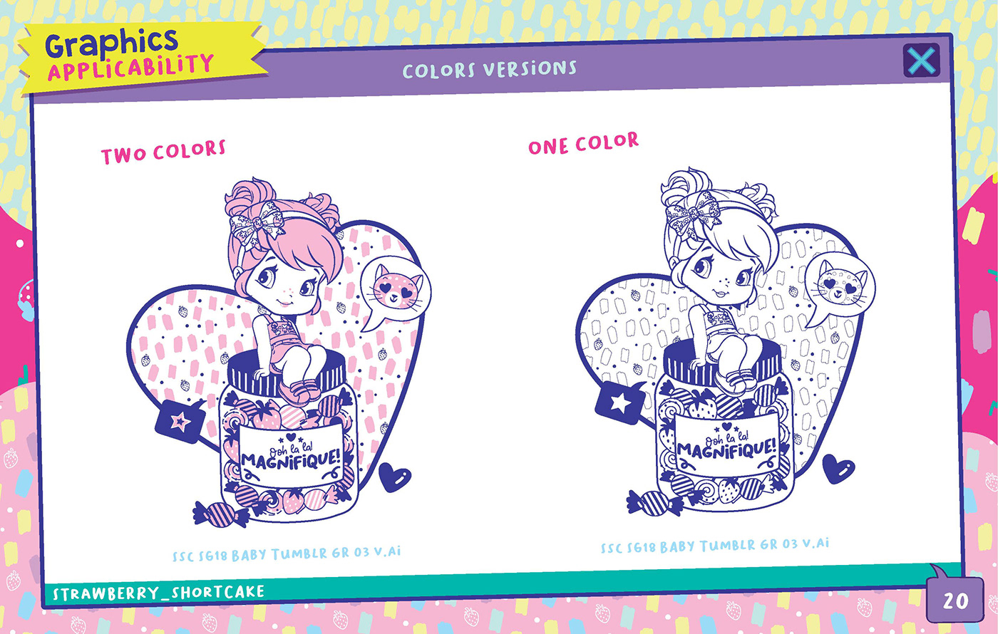 Style Guide Vector Illustration adobe illustrator licensing art licensing apparel shortcake sweet girl illustration pink icon design 