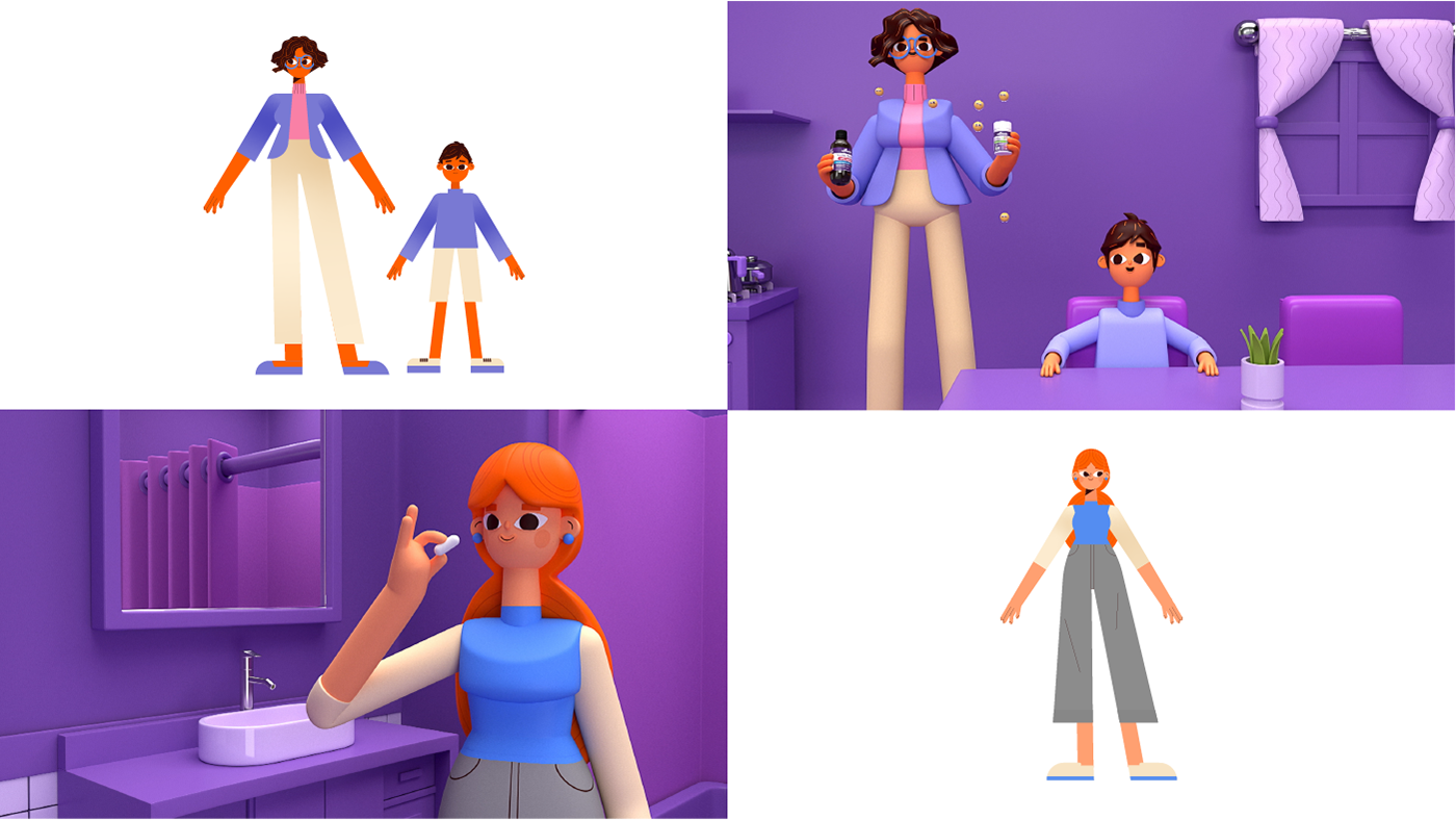 3D Character creative healthcare motion product cartoon kids cute COVid