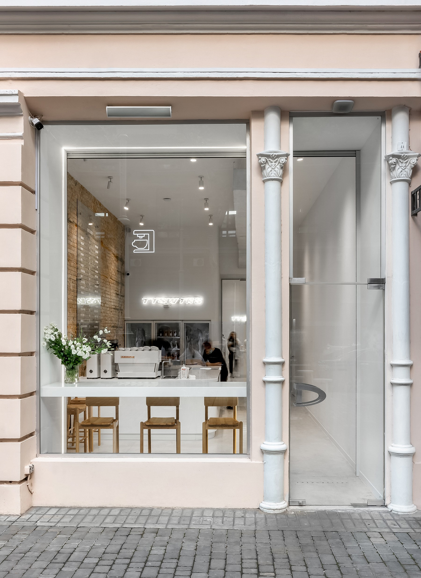 architecture coffe shop design Fashion  Interior Minimalism photo realisation store White