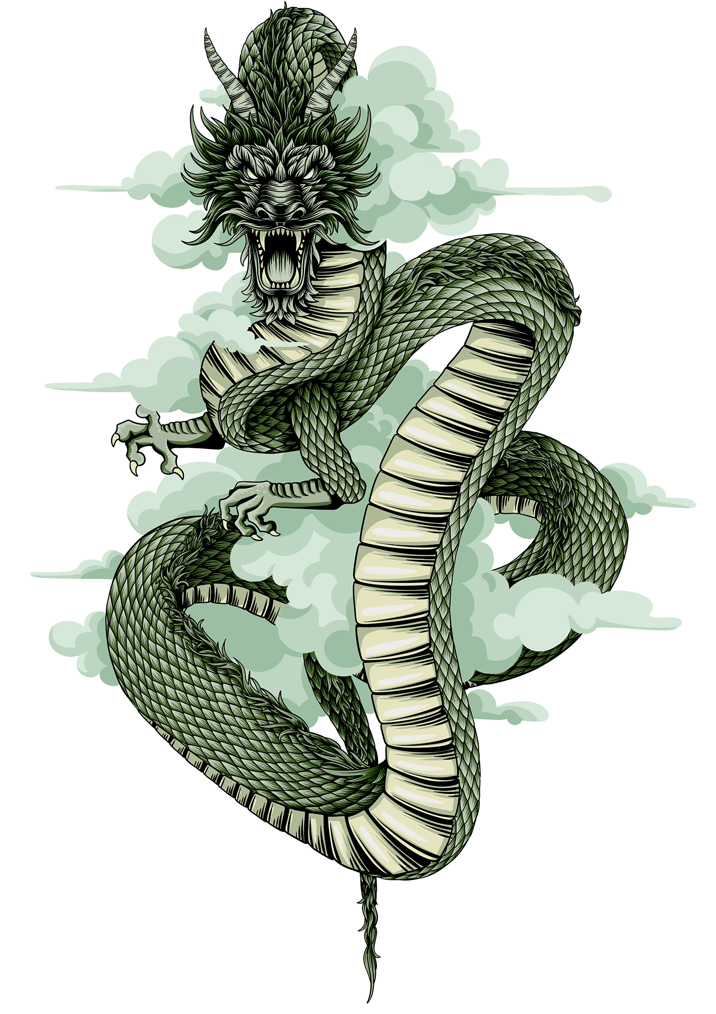 dragon Digital Art  ILLUSTRATION  Procreate Drawing  t-shirt print new year