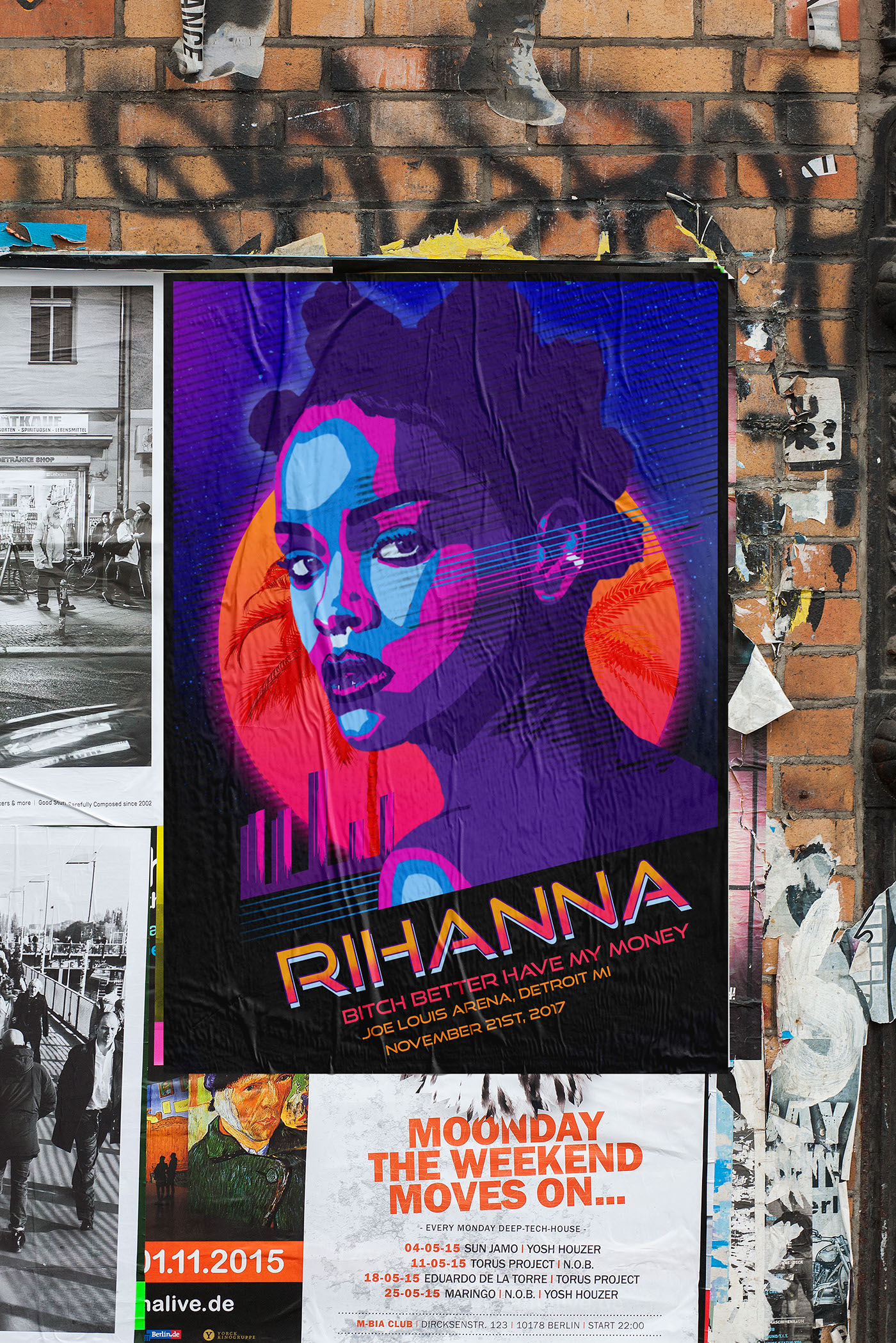 miami 80s miami 80s poster 80s graphics 80s design Retro Rihanna