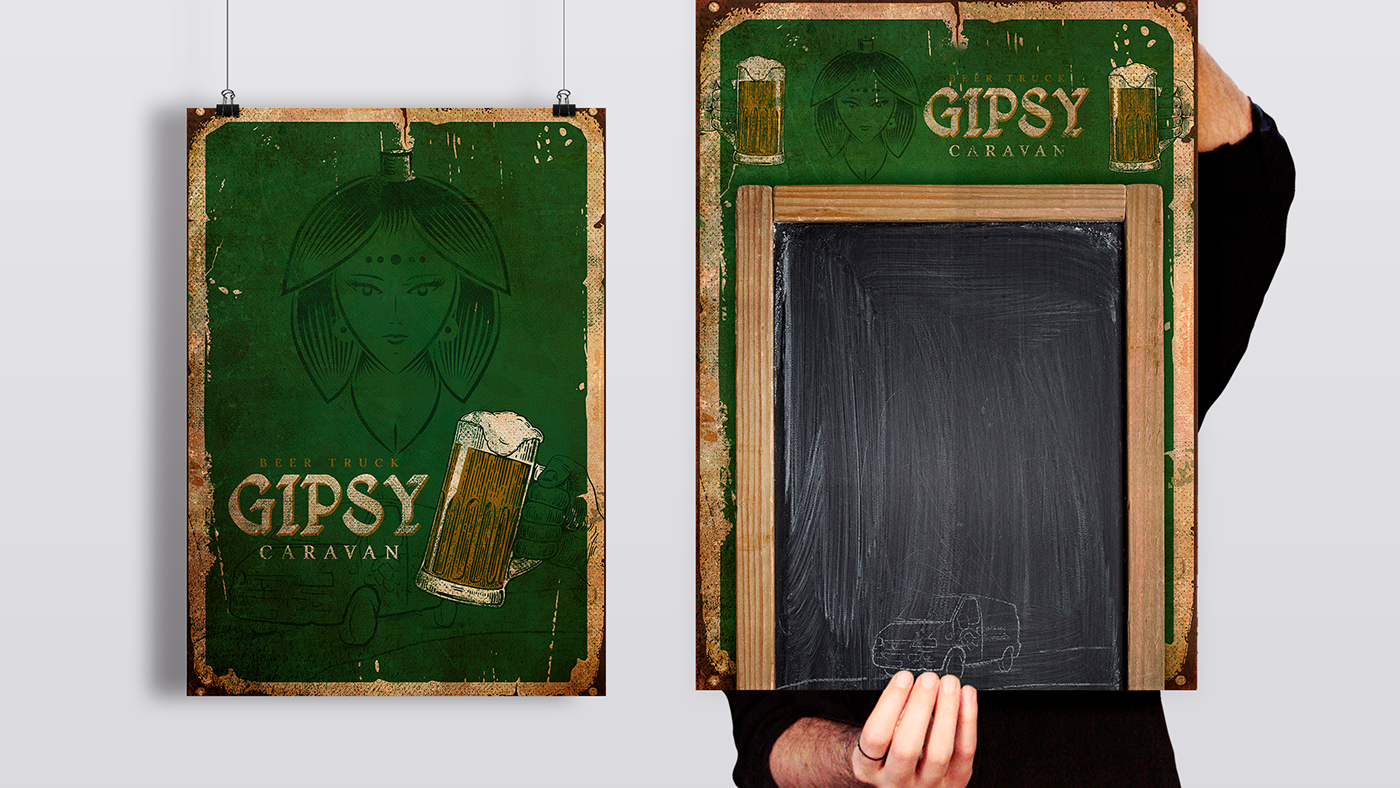 beer beertruck pub branding  logo Logotype Logotipo marca gipsy gipsybeer