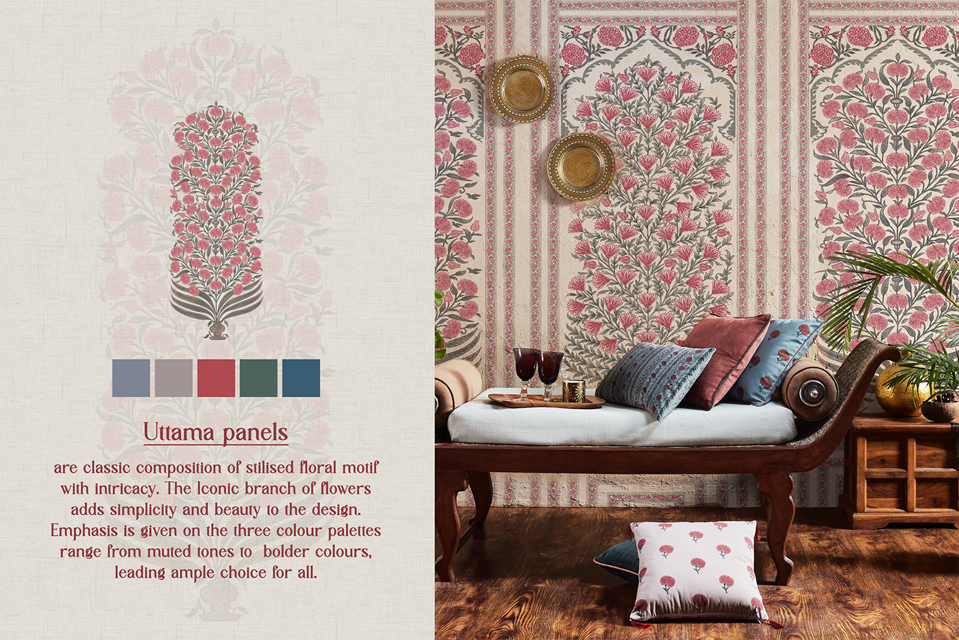 design wallpaper textile design  print pattern wallart indiantextiles traditional prints wallcovering Wallpanels