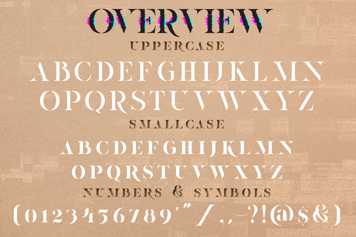 Fontself Opentype stencil Calligraphy   Glitch Fashion  font lettering serif free
