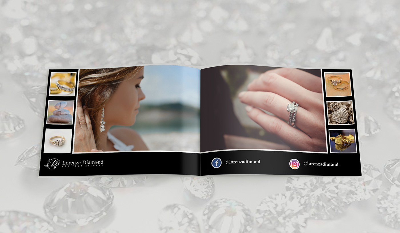 diamond  logo catalog Fashion  شعار jewelry كتالوج branding  Advertising  graphic_design
