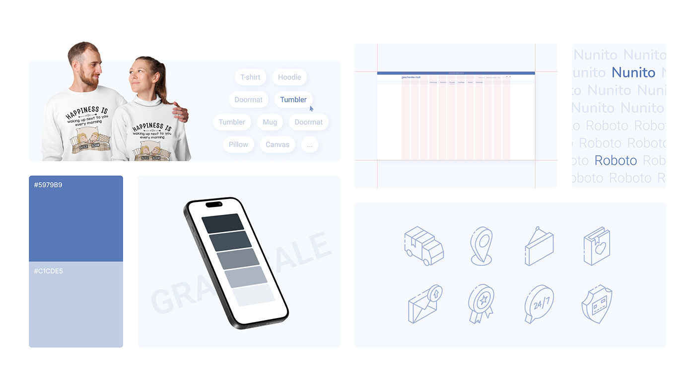 Ecommerce Website Web Design  personalized gift minimal brand identity Logo Design UI/UX ui design