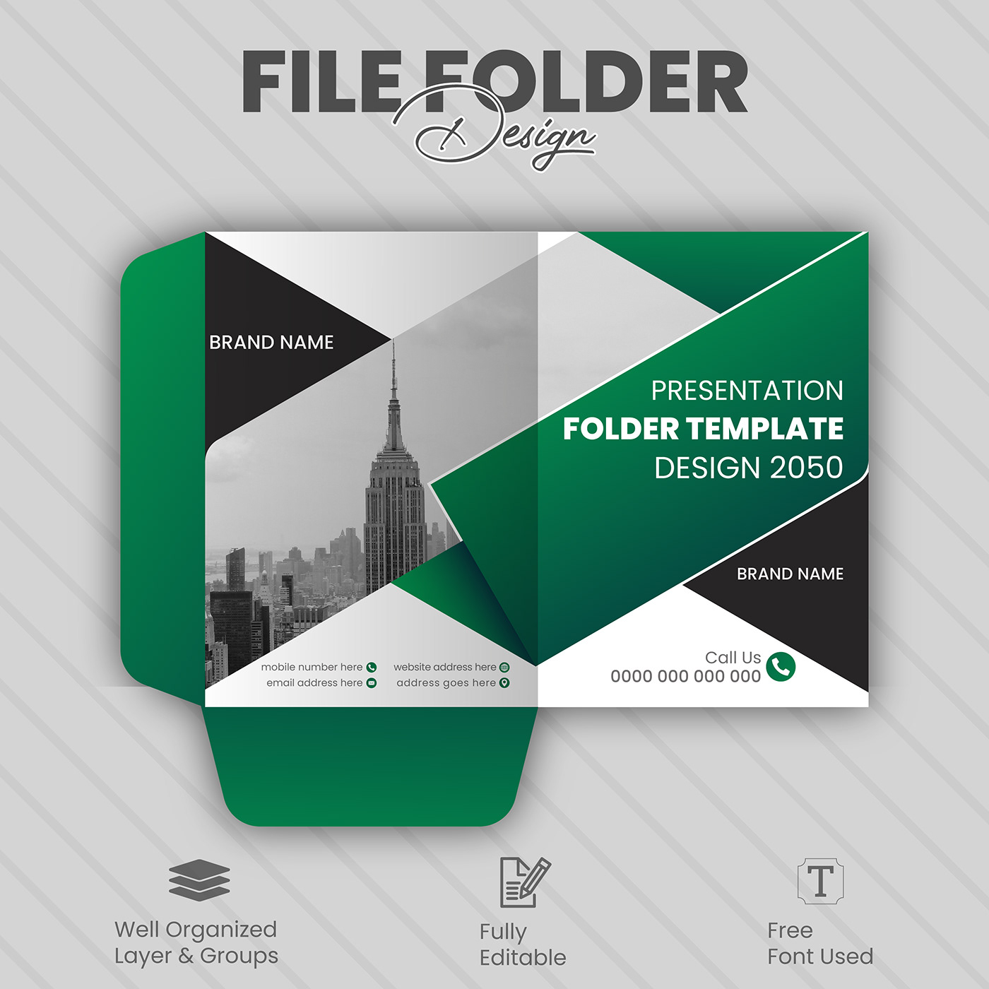 report cover presentation annual report Brand Presentation brandbook File folder folder Company folder pocket folder Document cover