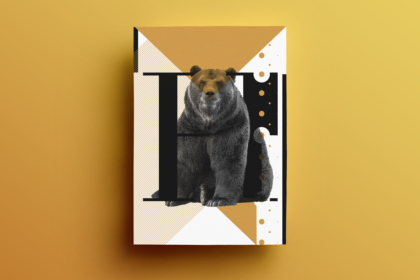 portrait graphic animals Cat bear elefant koala swiss card family