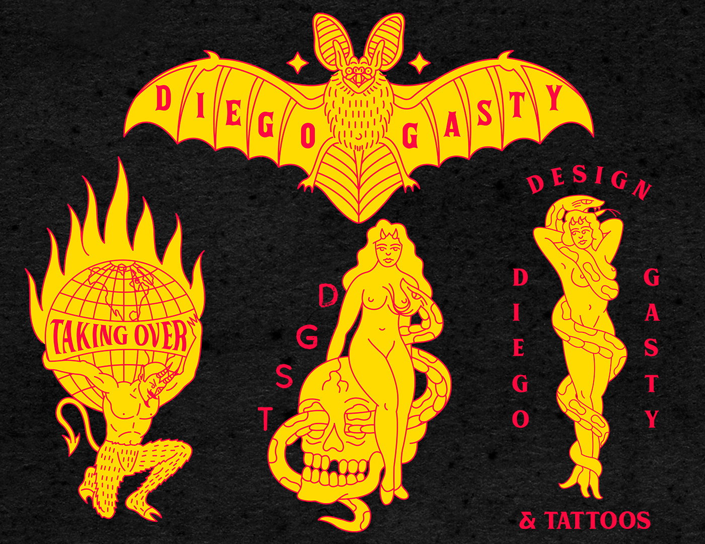 Animated Logo AUXILIAR GRAPHICS branding  devil devil logo graphic design  graphics Illustrated Logo ILLUSTRATION  logo