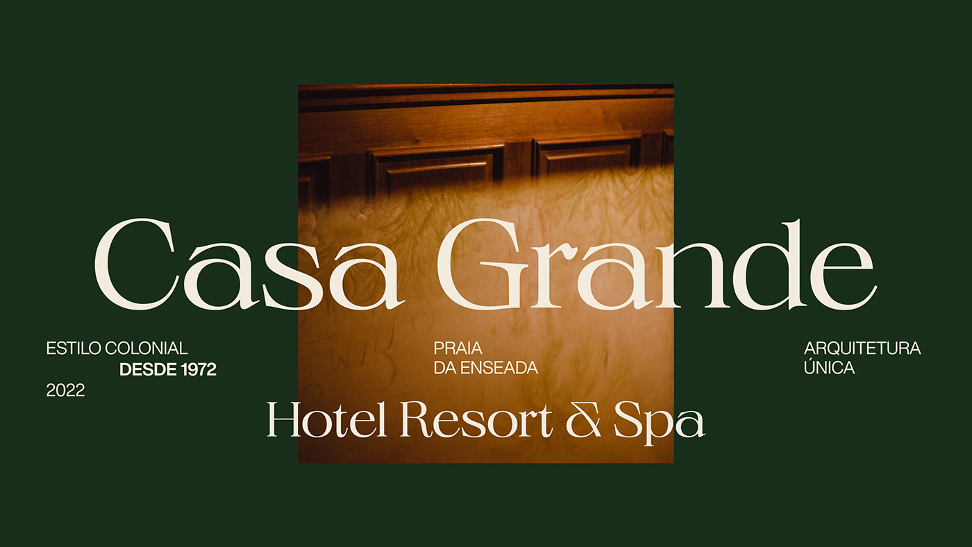 brand identity branding  Brasil Brazil Casa Grande colonial graphic design  hotel visual identity serif