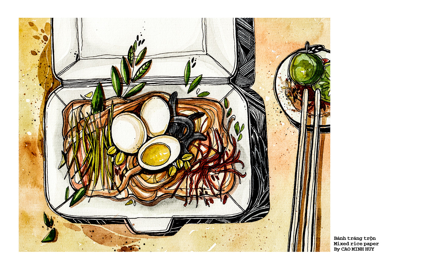 Aodai mask vietnam Vietnamesefood vietnamese traditions watercolor Artlines ILLUSTRATION  illustrated