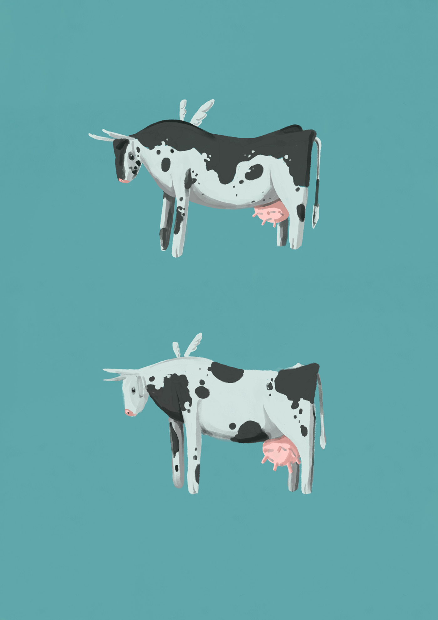 cows ILLUSTRATION  art direction  Poster Design tezerd