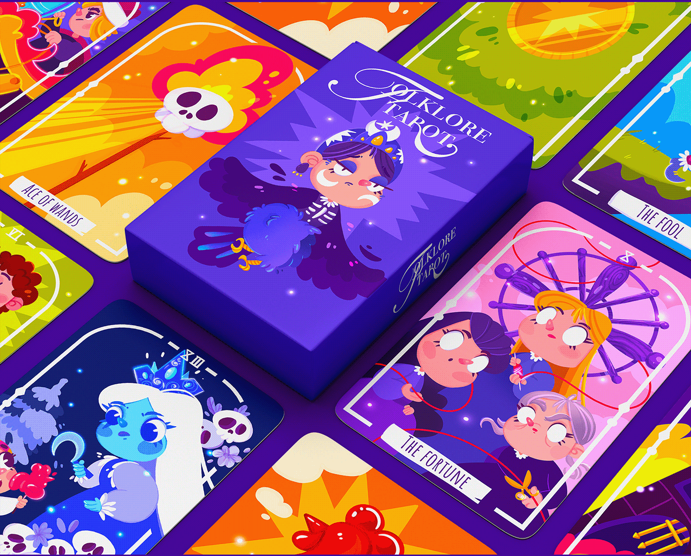 ILLUSTRATION  cartoon tarot Magic   witch Folklore Character design  card fantasy Sun