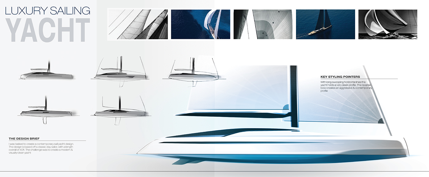 design yacht car automotive   product sketch photoshop rendering industrial 3D