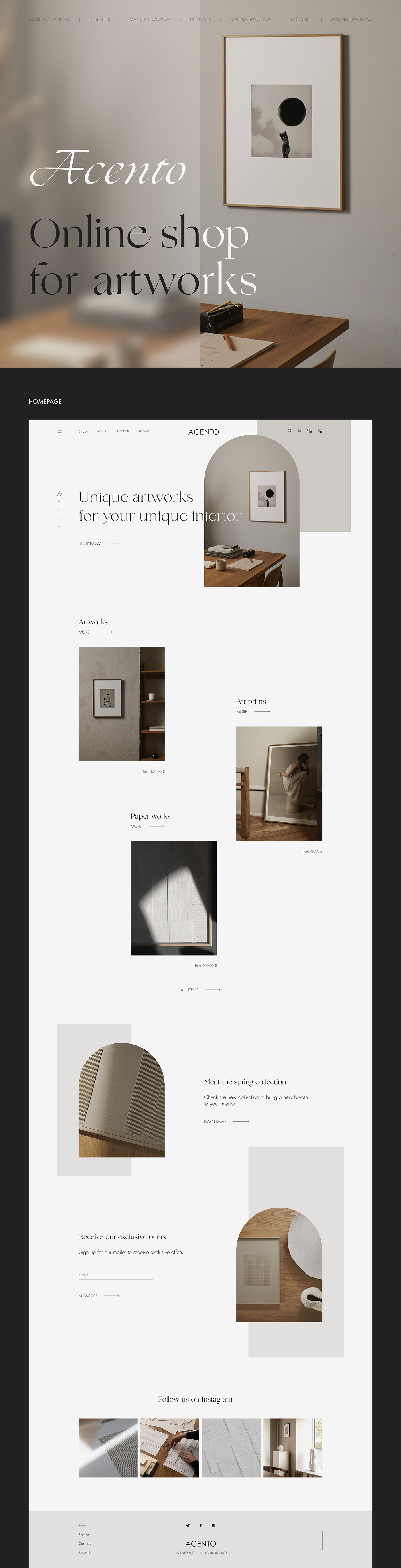artwork design Online shop online store UI user interface ux Web Design 
