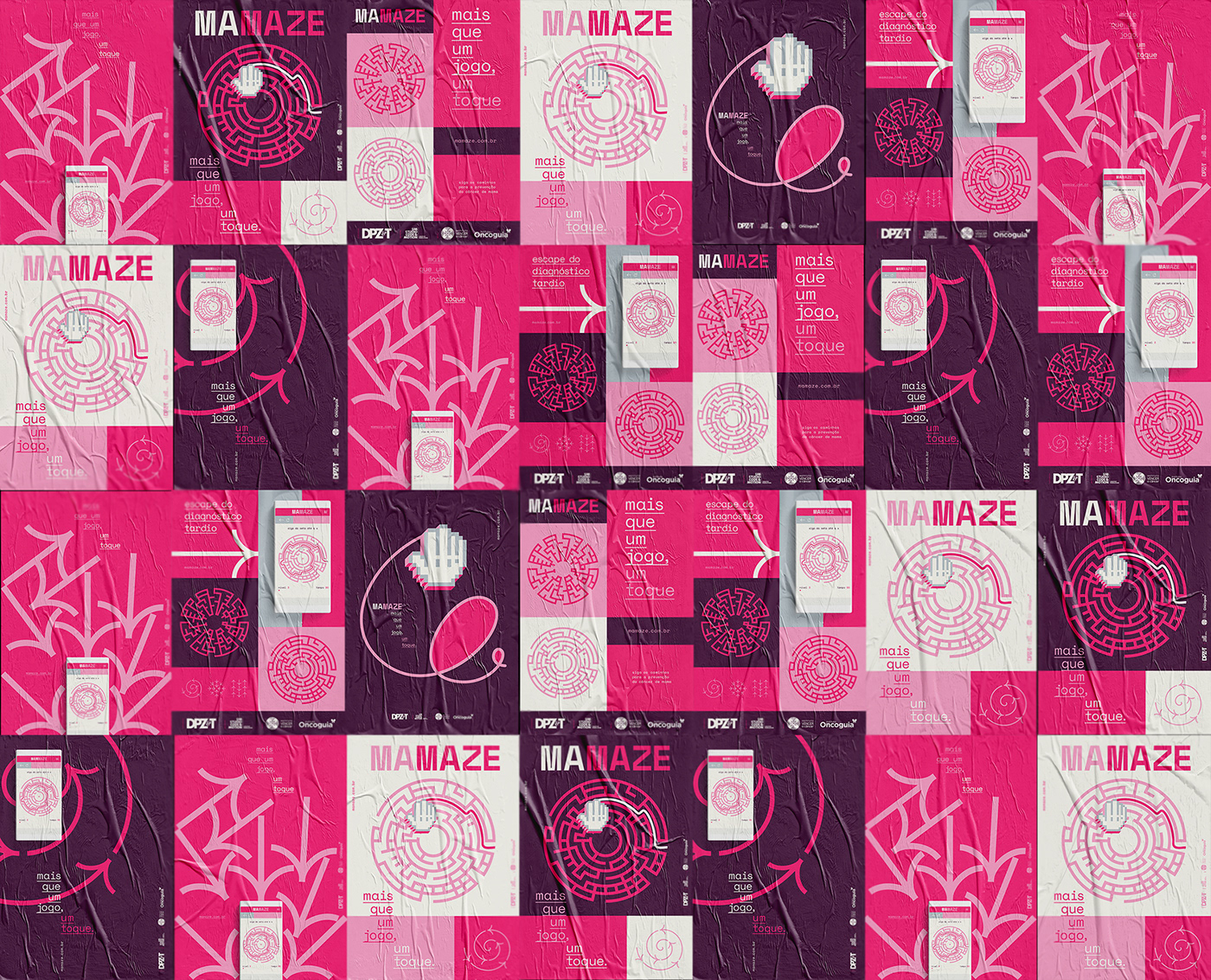 outubro rosa october pink breast cancer pinl UI ux craft type mobile