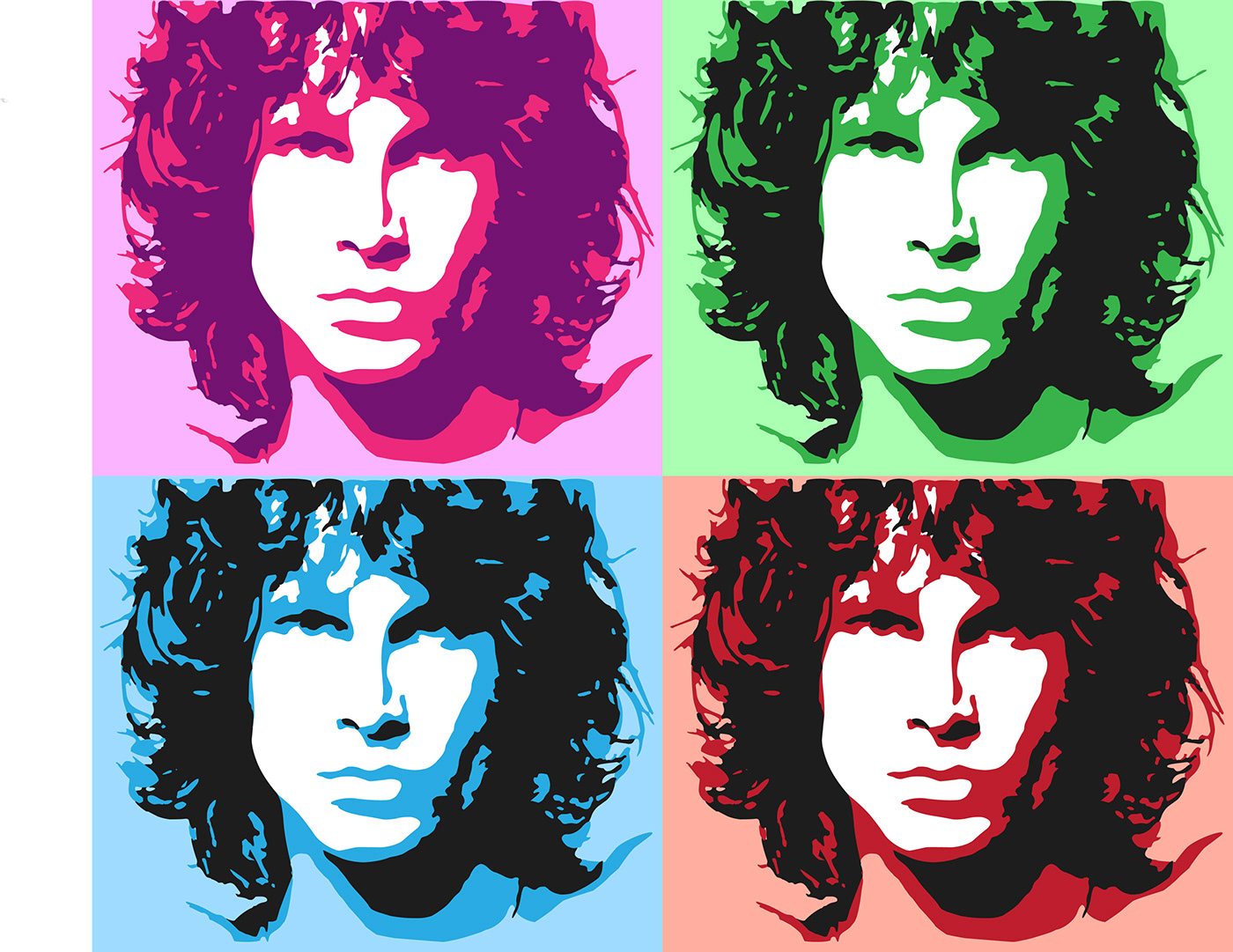 Jim Morrison 3 QUADRI MODERNI QUADRO ASTRATTO ARREDAMENTO STAMPA TELA POP ART 