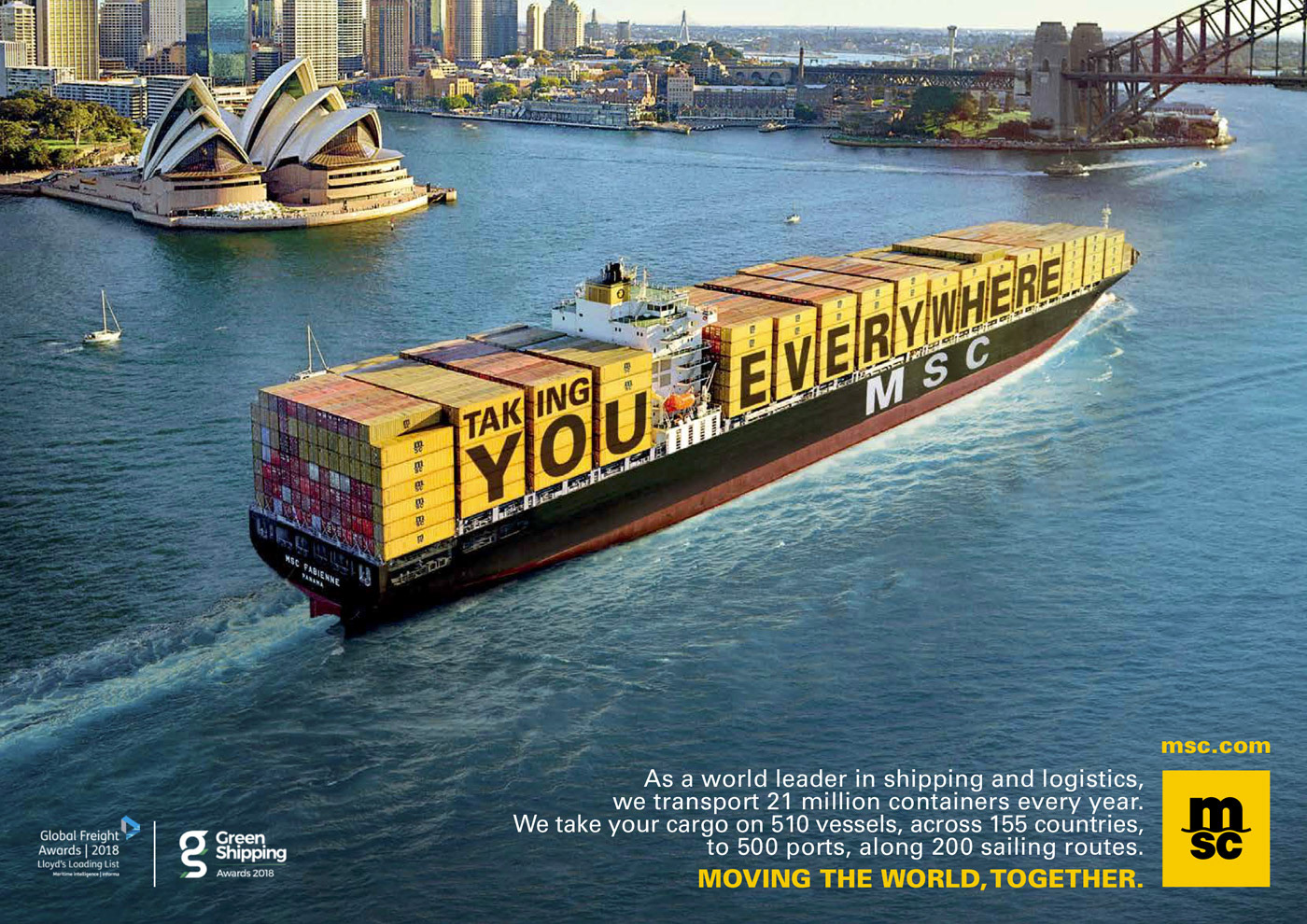 msc cargo vessel in Sidney