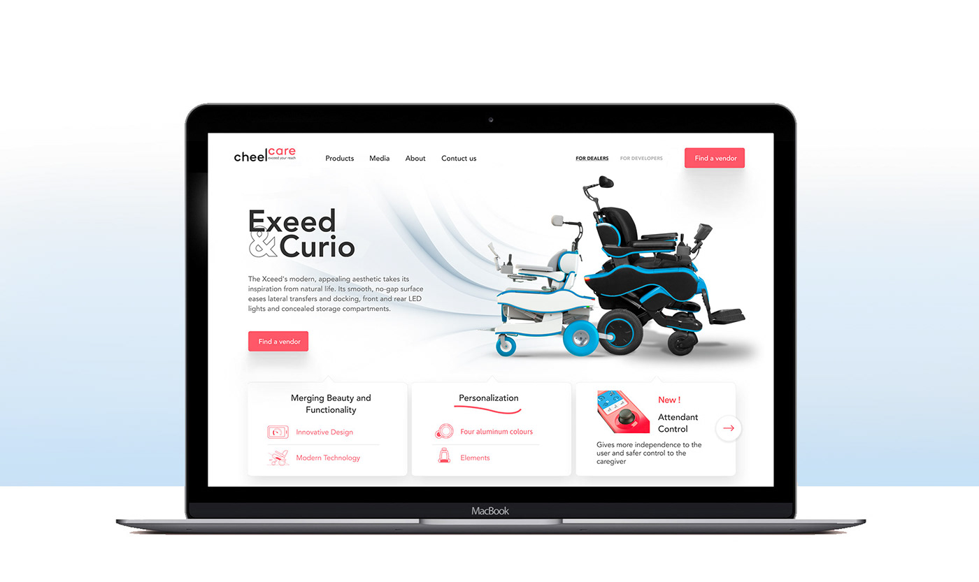 Cheelcare disable wheel chair control Packaging branding  logo robot future