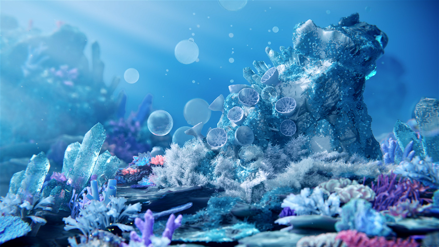3D animation  CGI color ice Landscape lens Nature snow winter