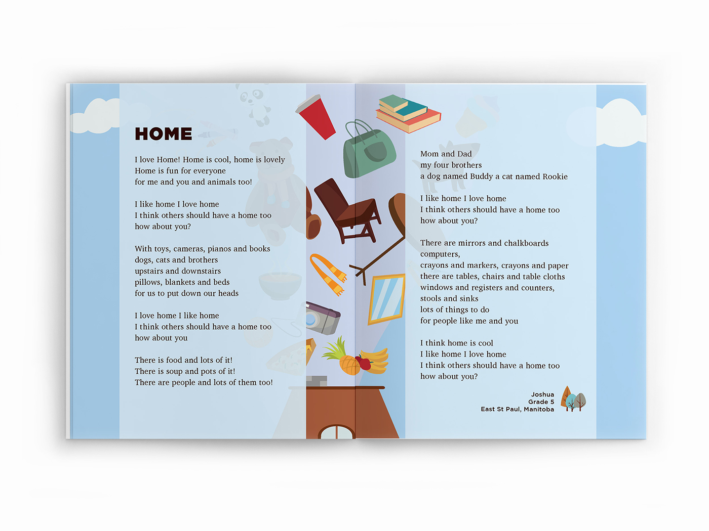meaningofhome book design kids children poems art 2D