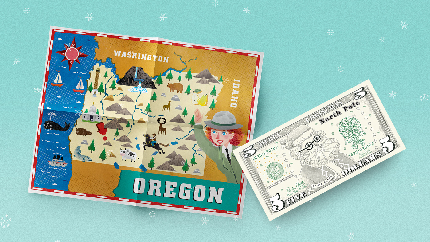 noel Christmas santa claus greeting season Washington Oregon elf pop-up