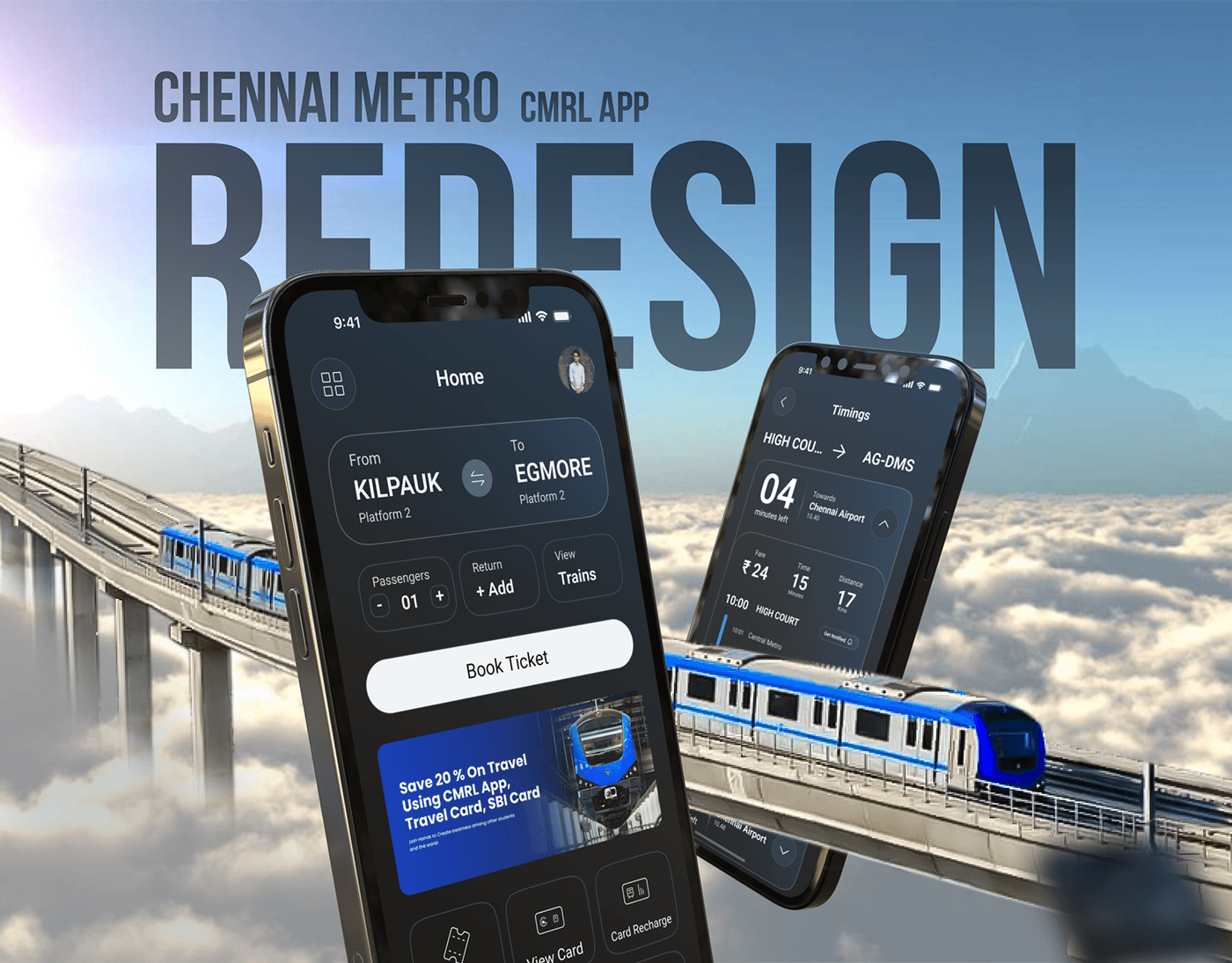chennai UI/UX redesign metro app Transit ticket Travel widget tracking