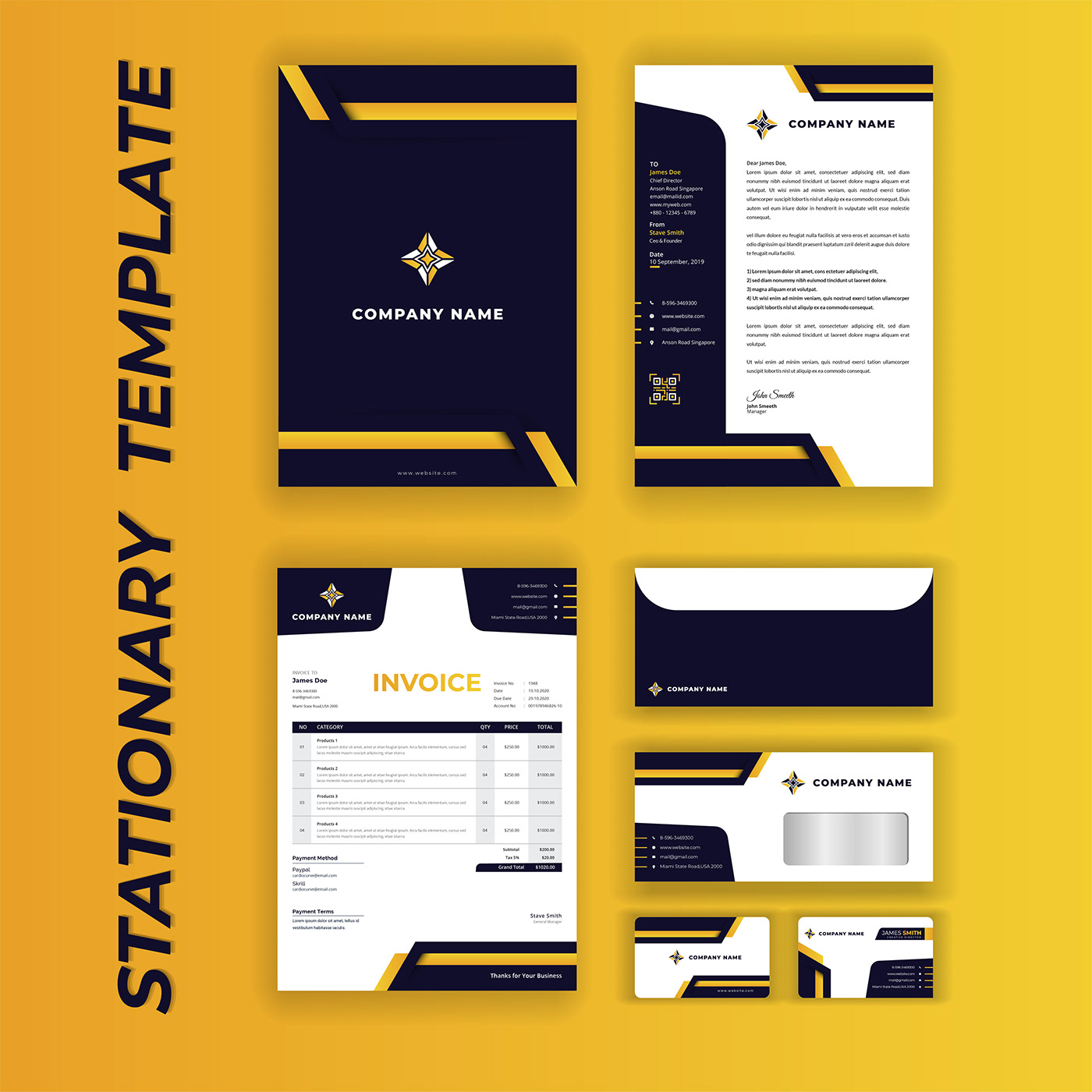 branding  business card design envelope identity invoice letterhead print stationary template