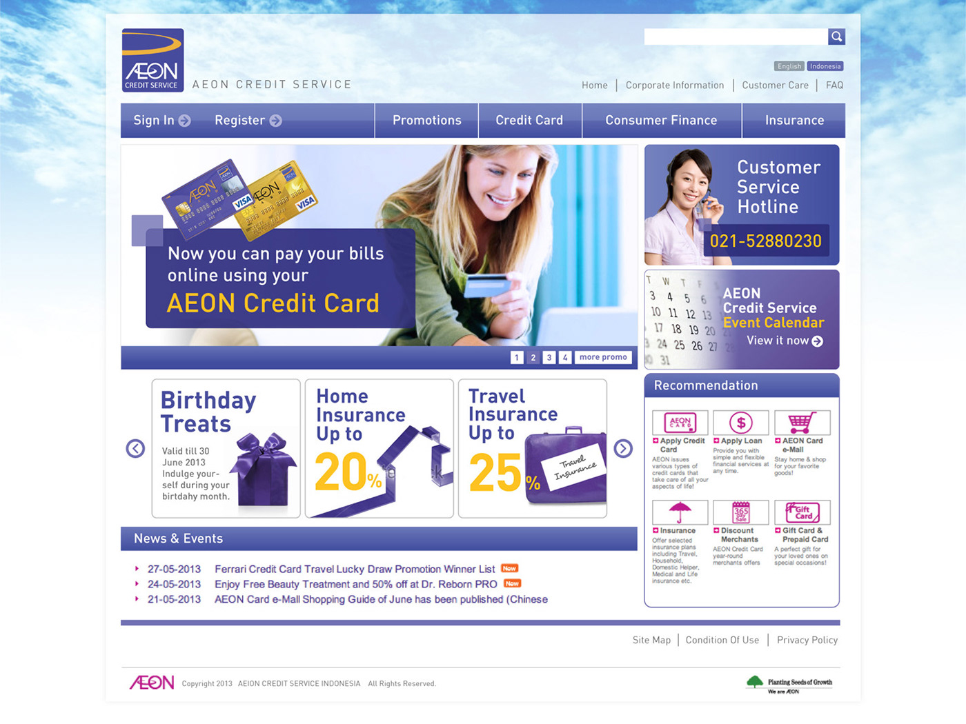 Website Sitemap - AEON Financial Credit Service 