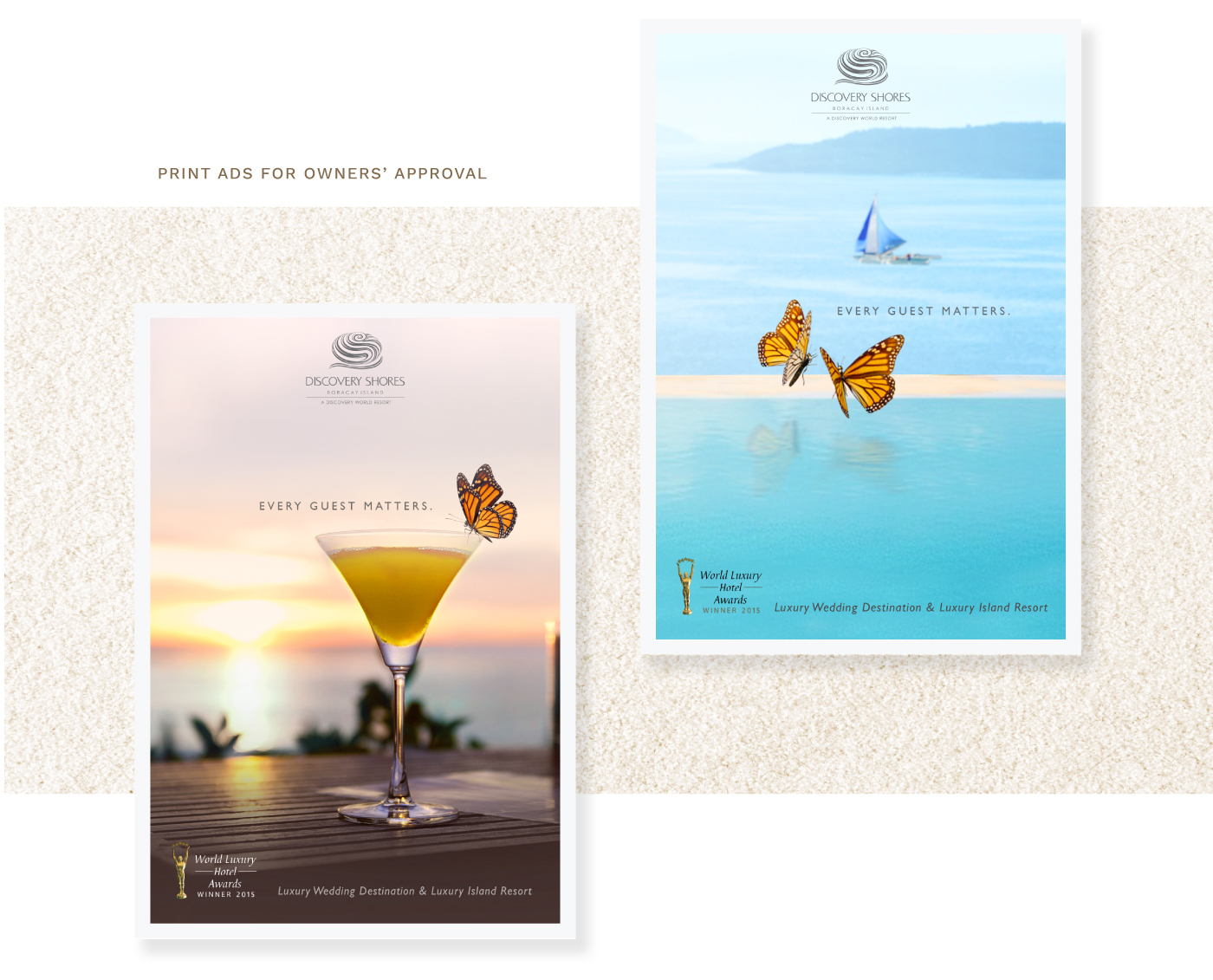 print Advertising  resort hotel discovery beach summer wedding