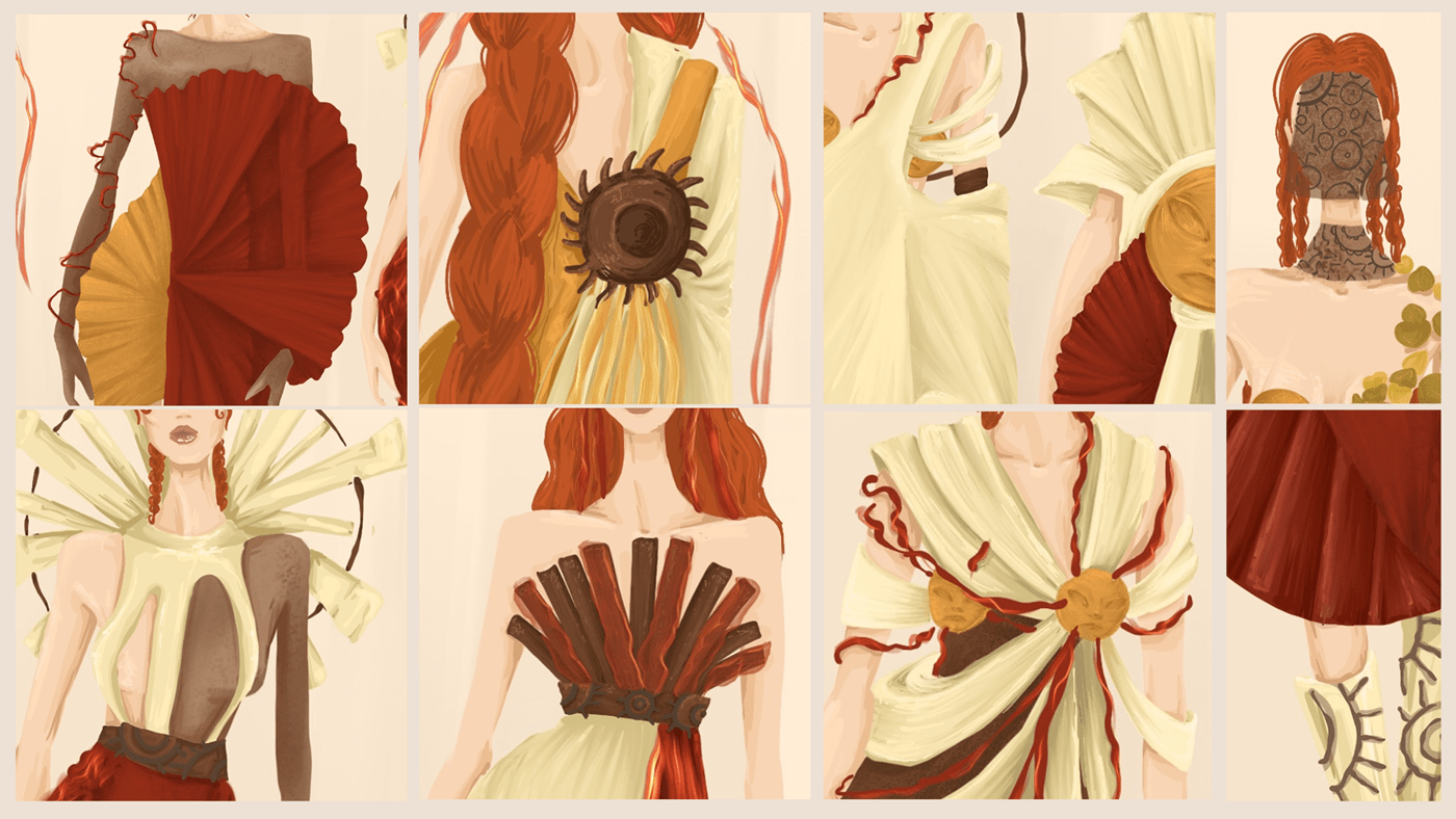 Alfons Mucha Character clothes costume Costume Design  design dress fasion illustration