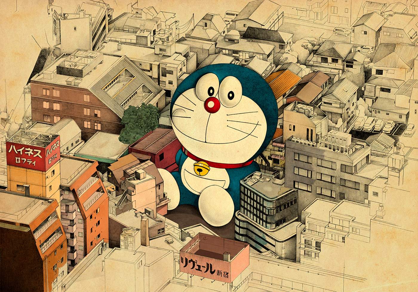 city Doraemon glicee limited edition print tokyo Urban