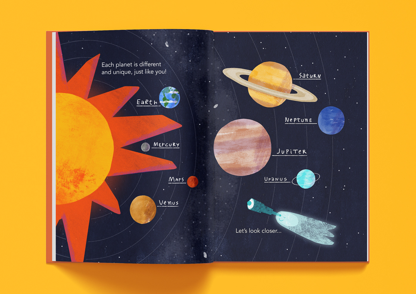children's book solar system kidlit Picture book children's illustration kidlitart astronomy Planets ILLUSTRATION  stars