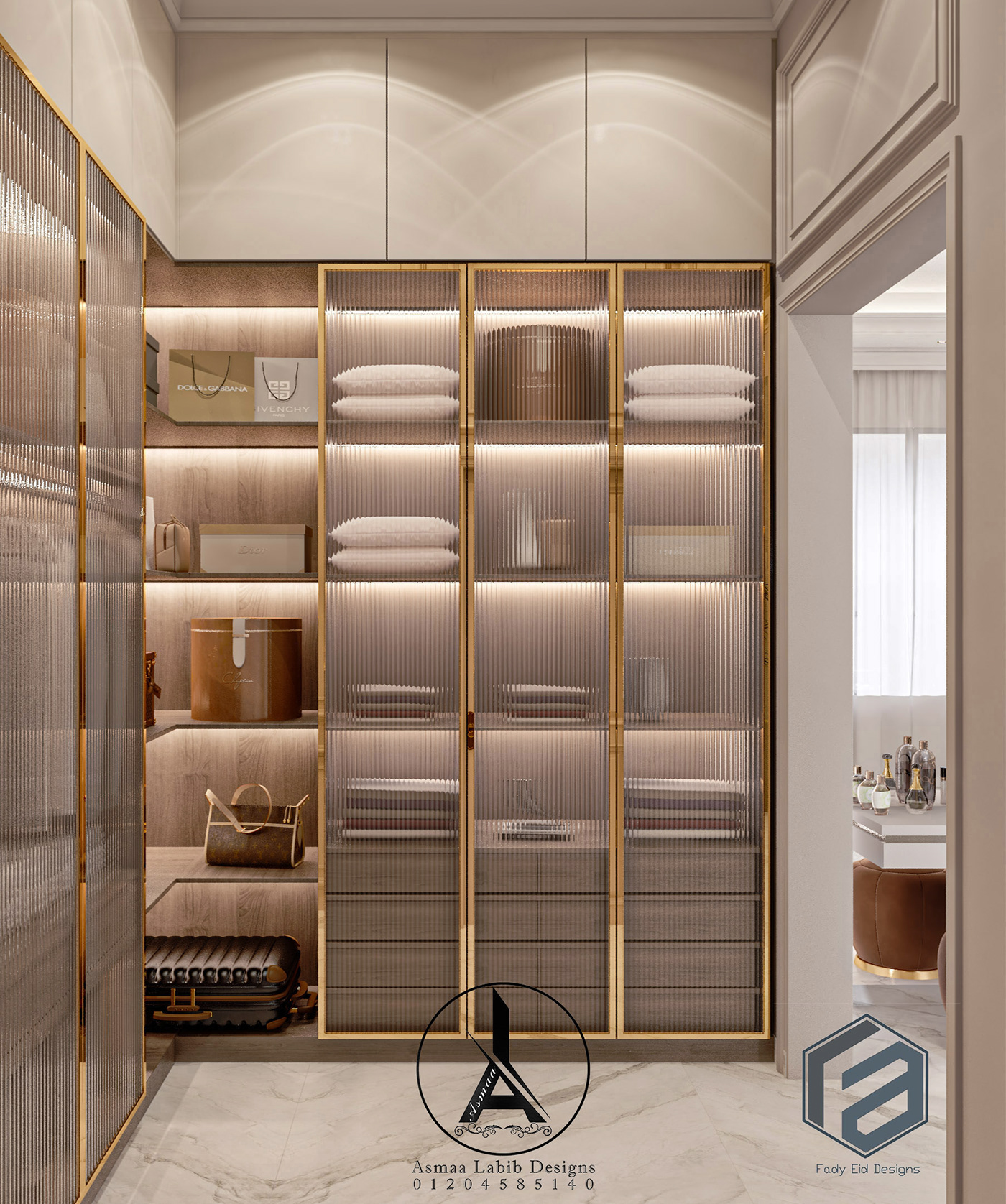 3ds max bathroom bedroom dressing room interior design  neoclassic Render visualization vray