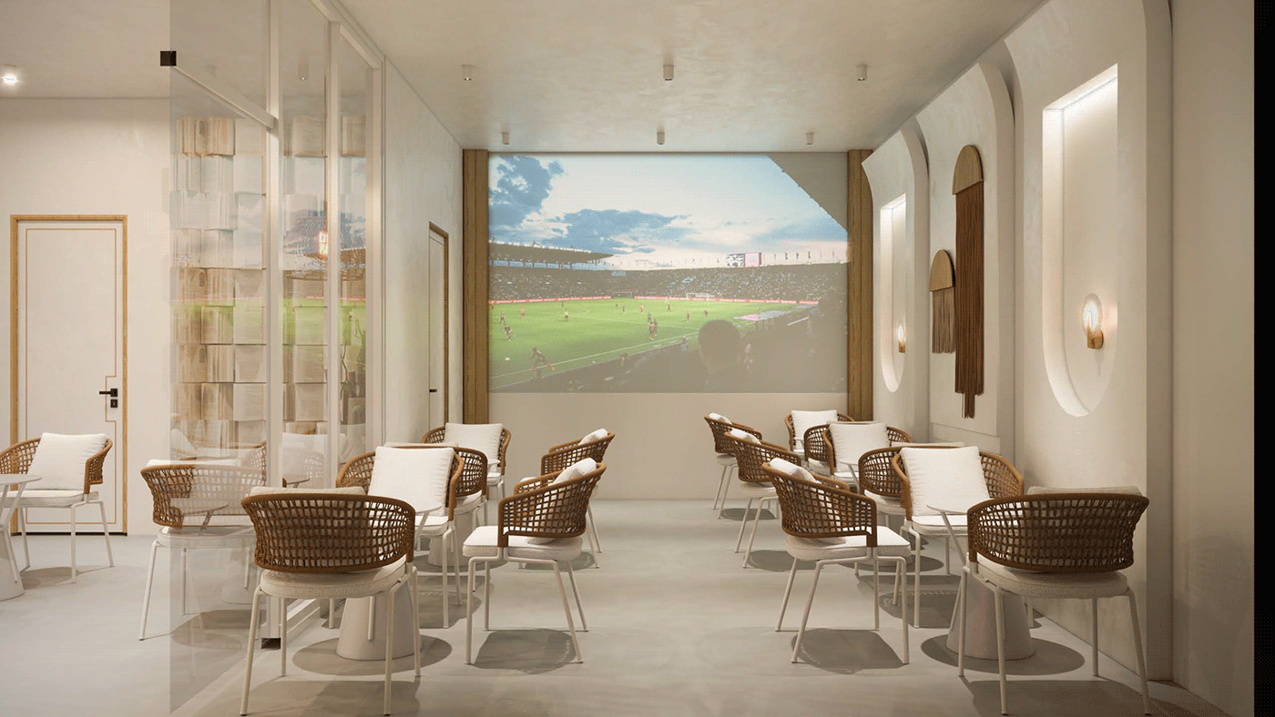 bohemian boho interior design  Coffee cafe coffee shop corona visualization 3D architecture