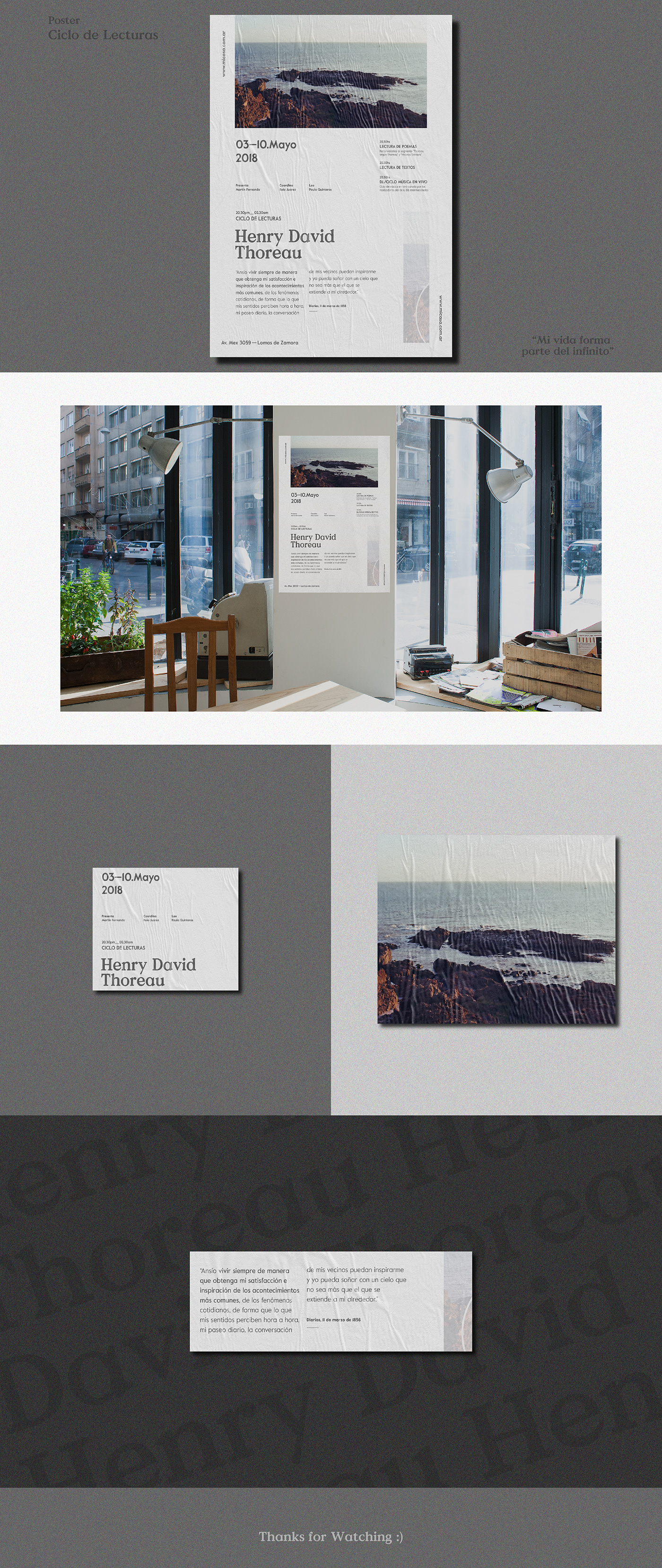 poster afiche read thoreau minimal photo sea design