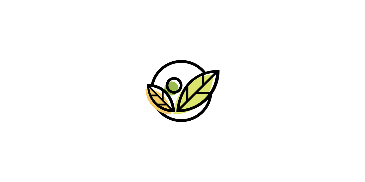 Health snacks organic logo fresh green leaf circle proxima nova pistachio