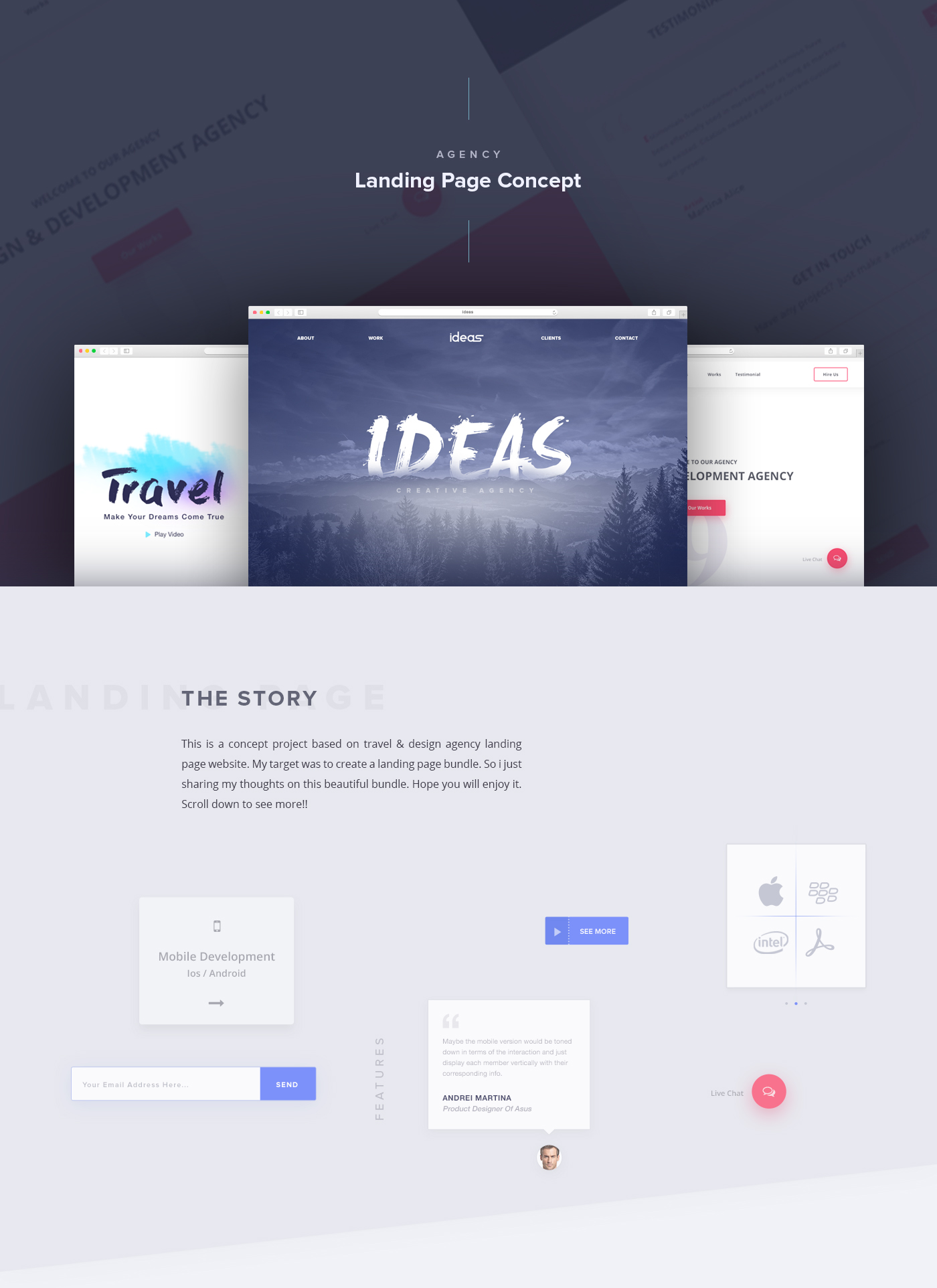 agency landingpage creative Responsive Webdesign interfacedesign concept Travel design development