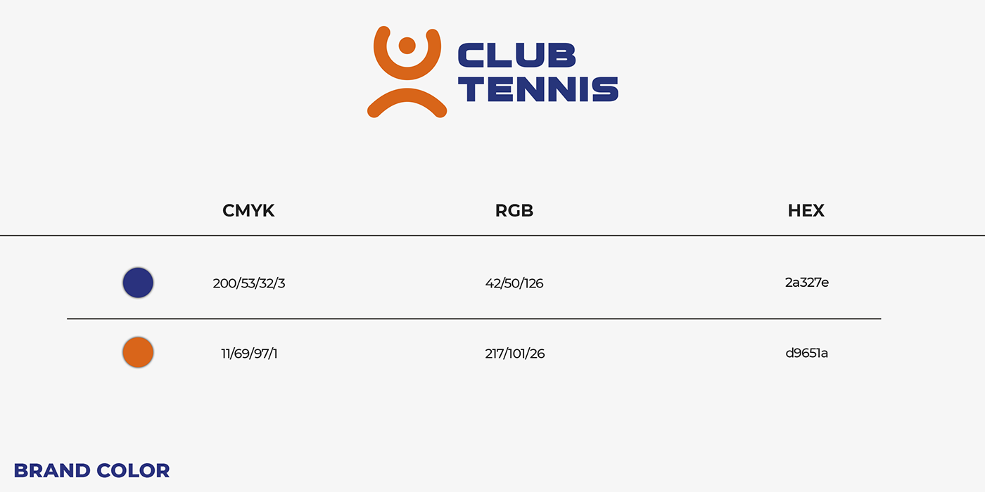 tennis sports club logo design charte graphique brand identity Logotype visual identity