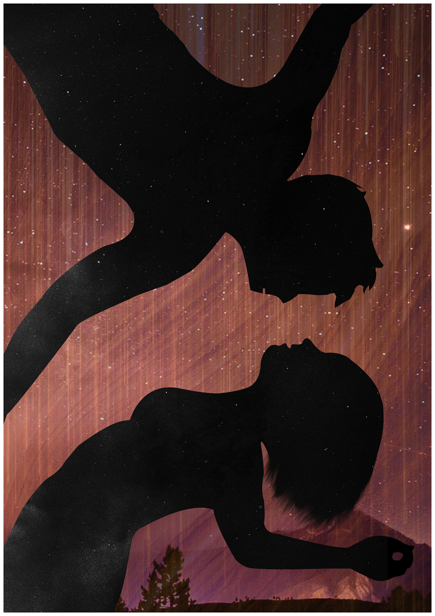 Love abstract ILLUSTRATION  time Space  romantic Intimate couple Silhouette