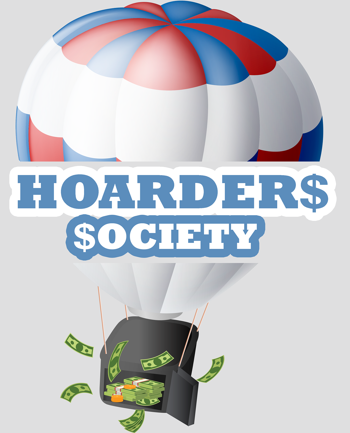 balloon dolar Hoarders society hot air balloon logo safe money