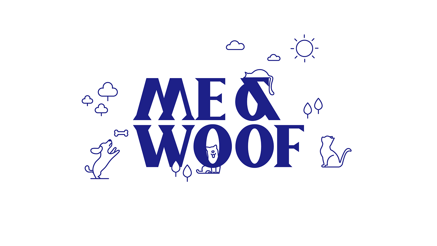 blue Cat cute dog dog branding me&woof Packaging Pet pet branding premium