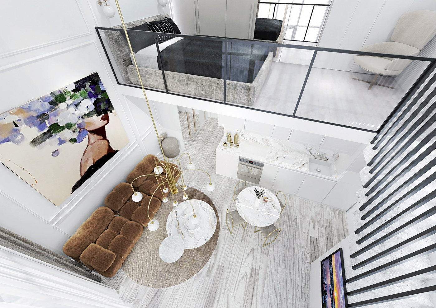 architecture design furniture Interior interior design  LOFT modern professional Render visualization