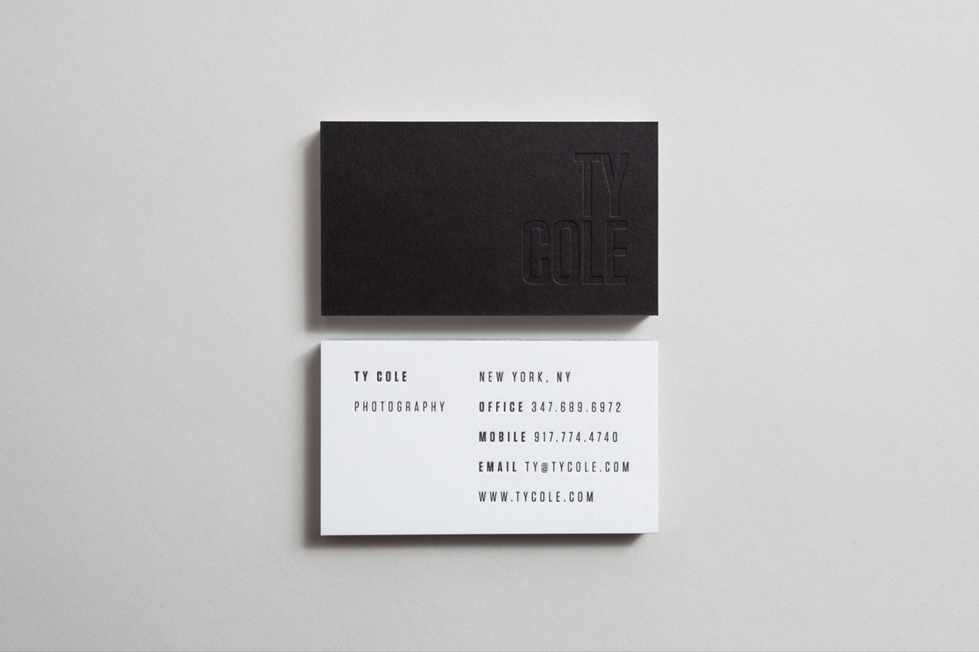 photo identity business card stationary promo black White letterpress blind deboss duplex trifold logo Logotype