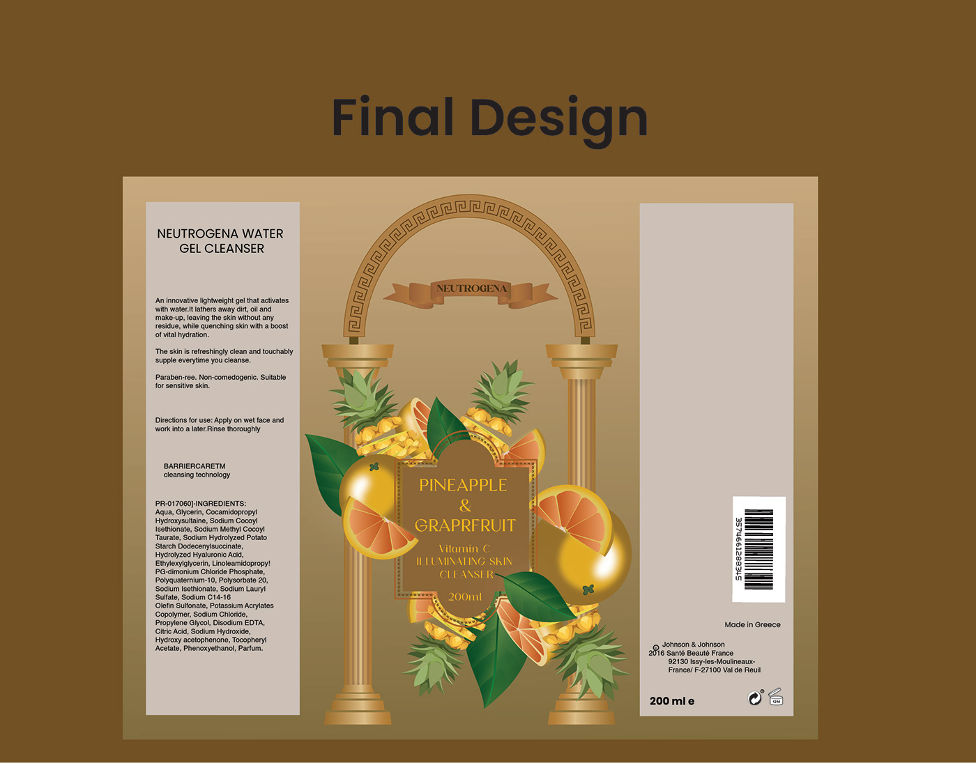 bottle packaging design Graphic Designer adobe illustrator Brand Design label design Mockup marketing   visual identity facewash packaging